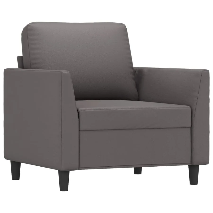 Ensemble de canapés 4 pcs avec coussins Gris Similicuir - 3