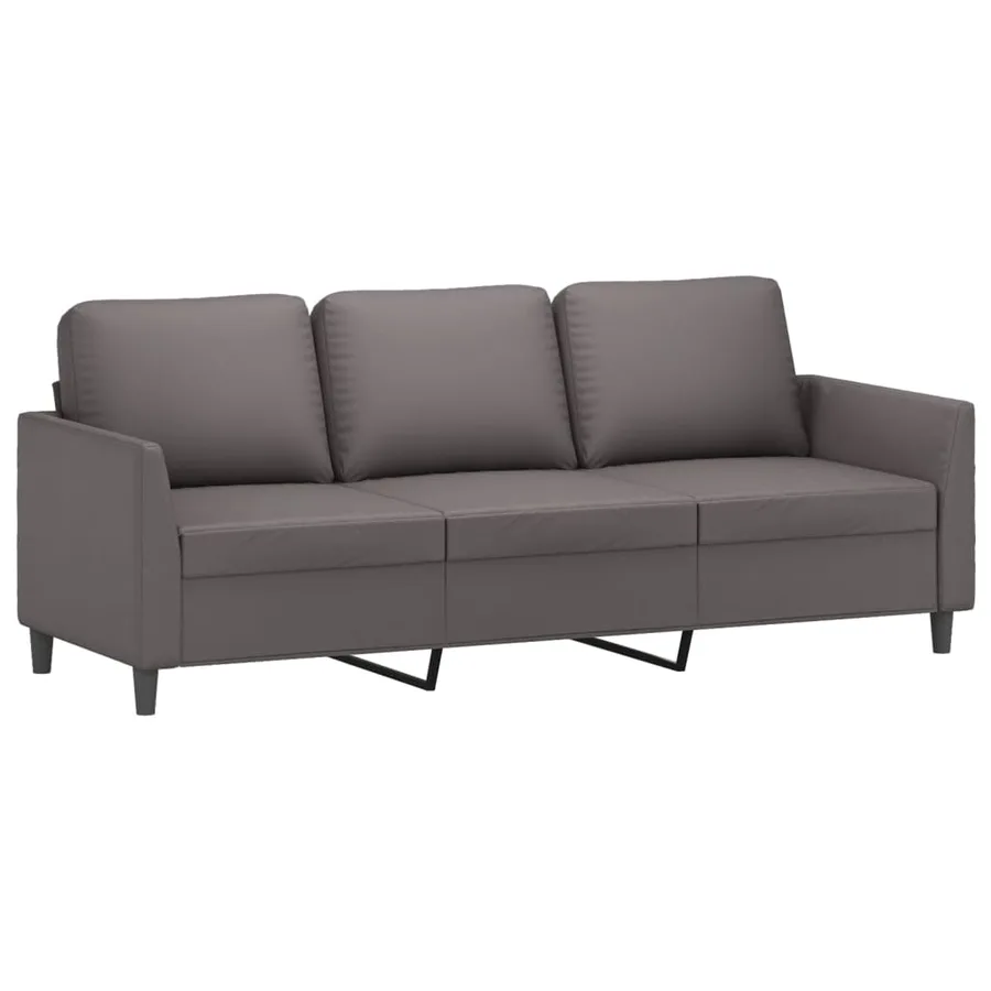 Ensemble de canapés 4 pcs avec coussins Gris Similicuir - 5