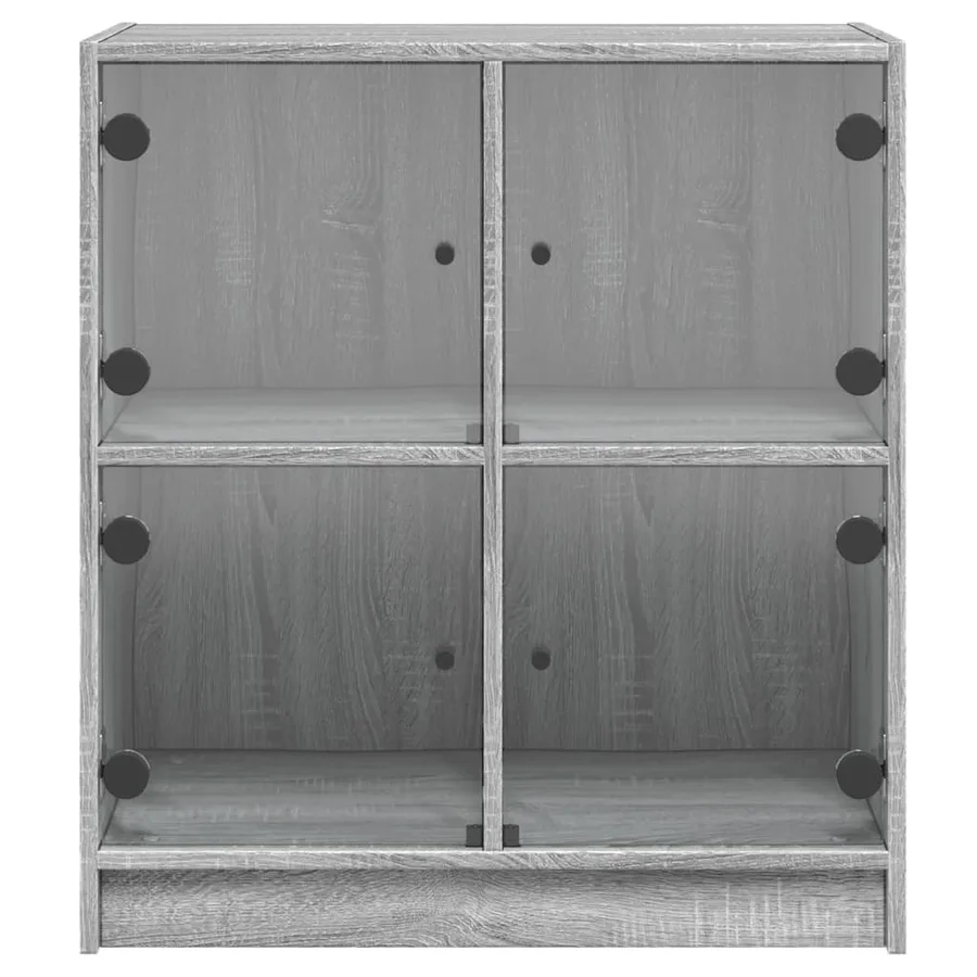 Armoire latérale avec portes en verre sonoma gris 68x37x75,5 cm - 6