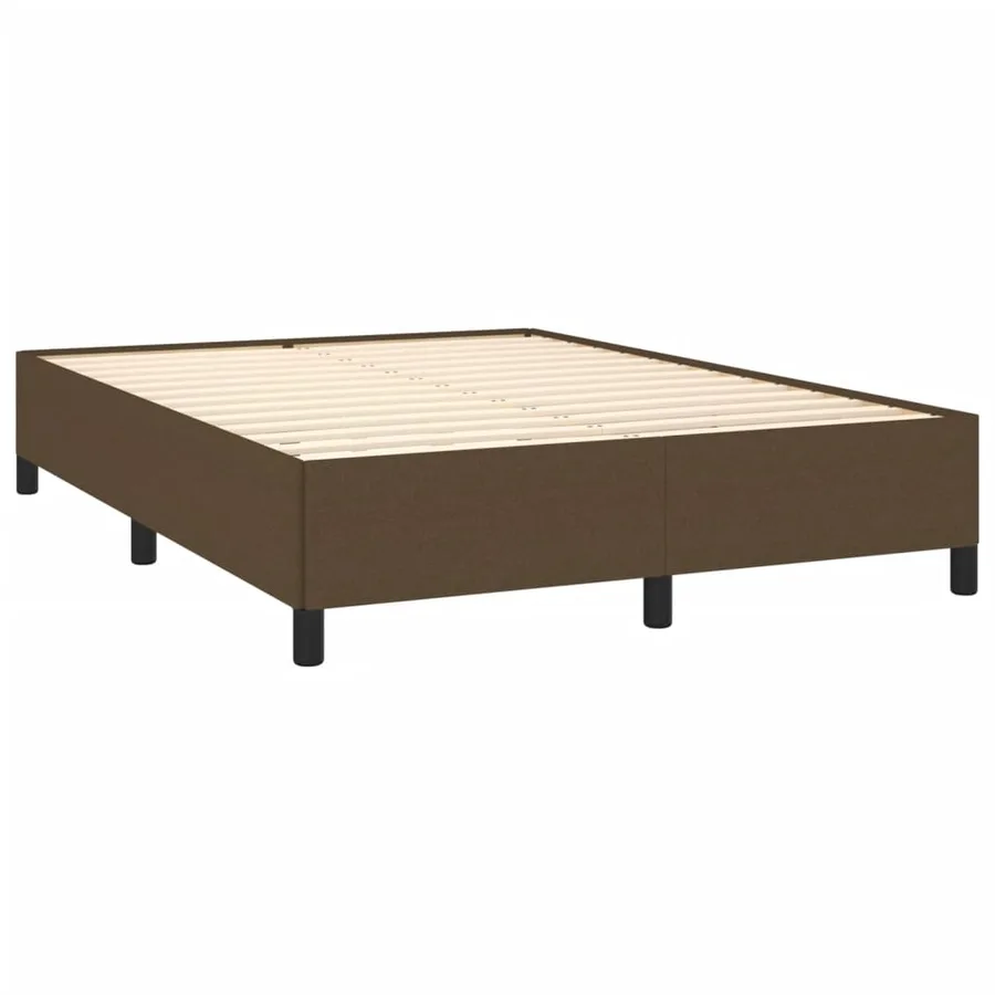 Cadre de lit sans matelas marron foncé 140x190 cm tissu - 3