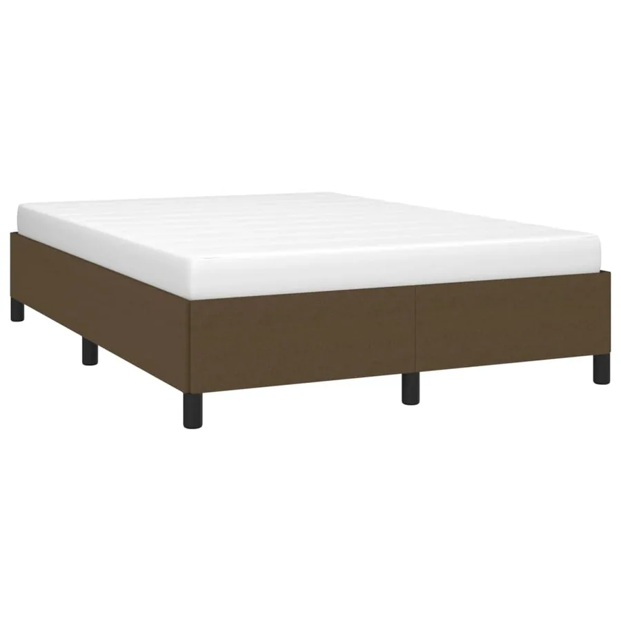 Cadre de lit sans matelas marron foncé 140x190 cm tissu - 4