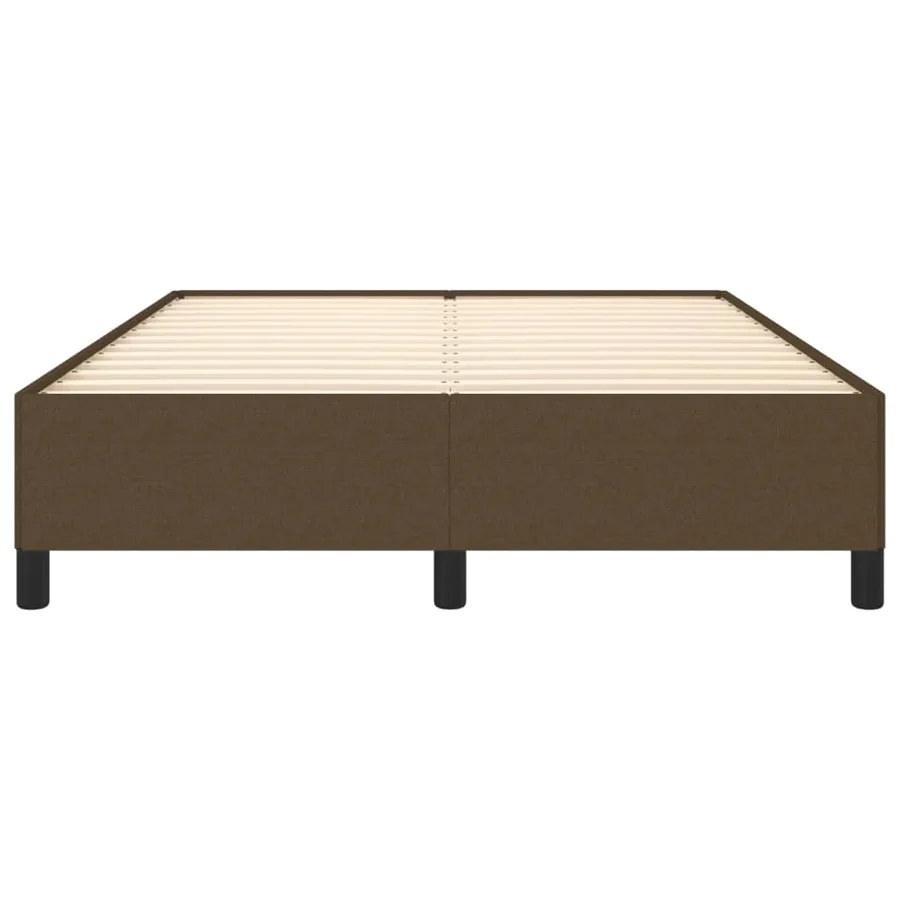 Cadre de lit sans matelas marron foncé 140x190 cm tissu - 5