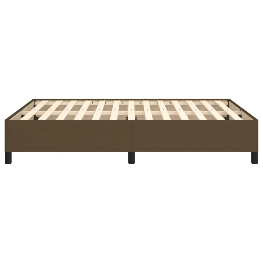 Cadre de lit sans matelas marron foncé 140x190 cm tissu - 6