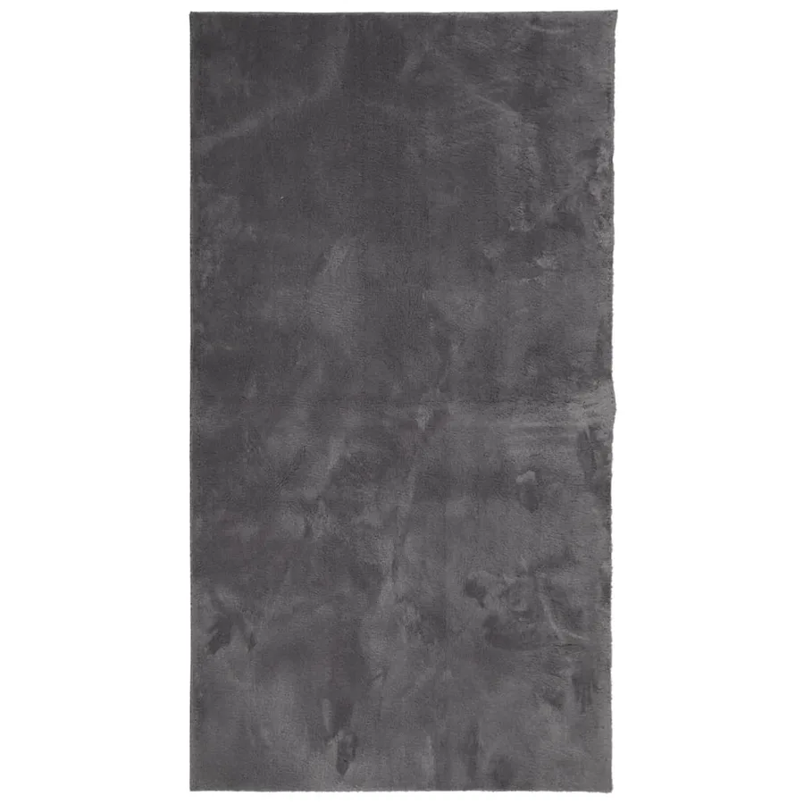 Tapis HUARTE à poils courts doux et lavable anthracite 60x110cm - 2