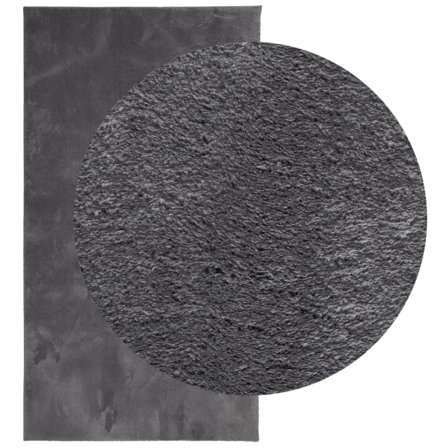 Tapis HUARTE à poils courts doux et lavable anthracite 60x110cm - 3