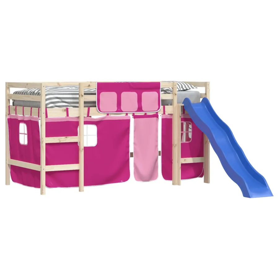 Rideaux pour lit mezzanine rose polyester - 4