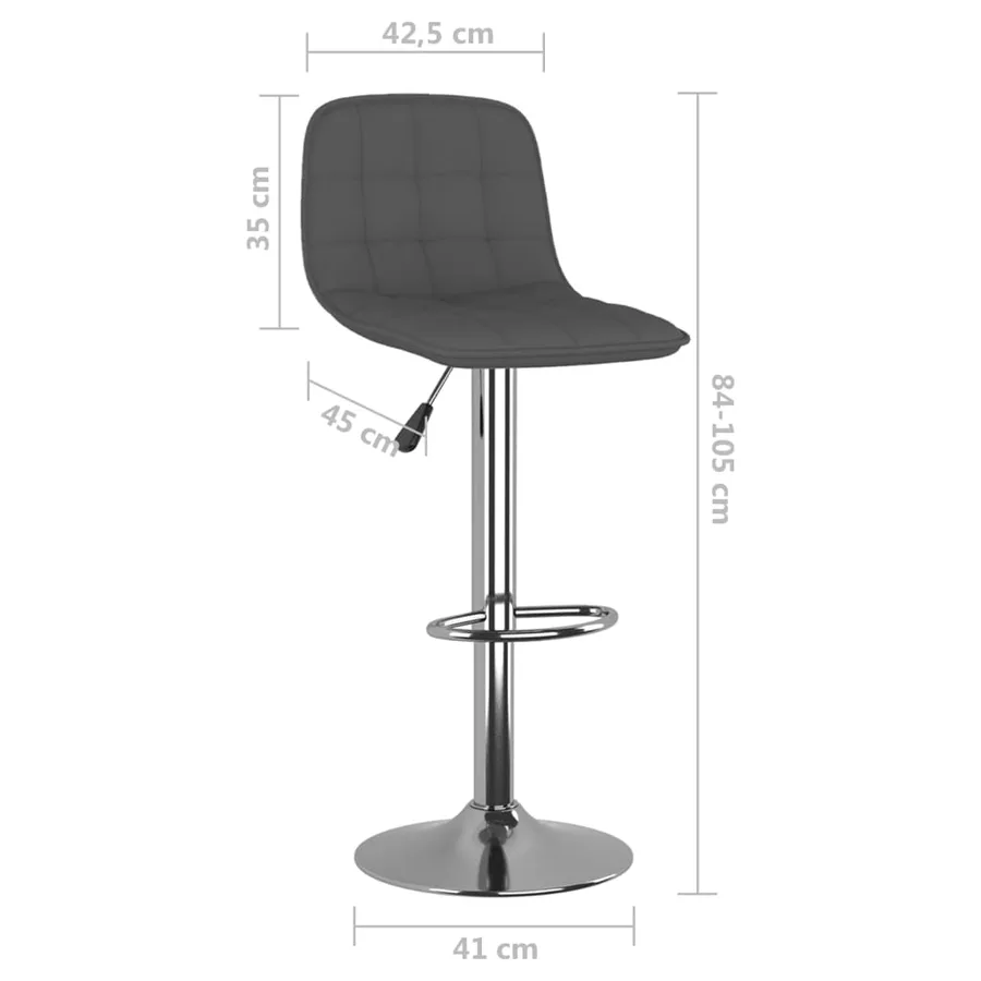 Tabourets de bar lot de 2 gris foncé tissu - 10