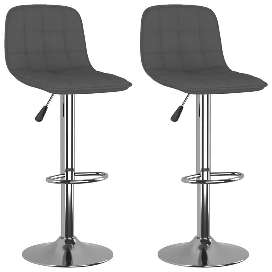 Tabourets de bar lot de 2 gris foncé tissu - 2