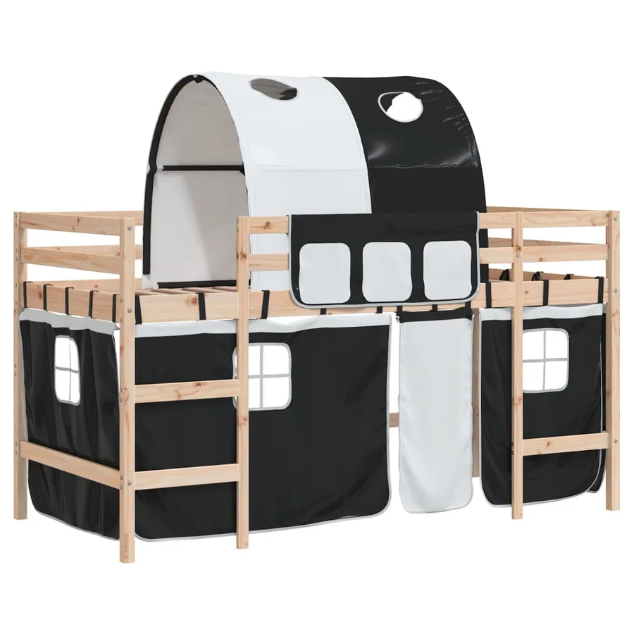 Lit mezzanine enfants avec tunnel sans matelas 80x200 cm - 2