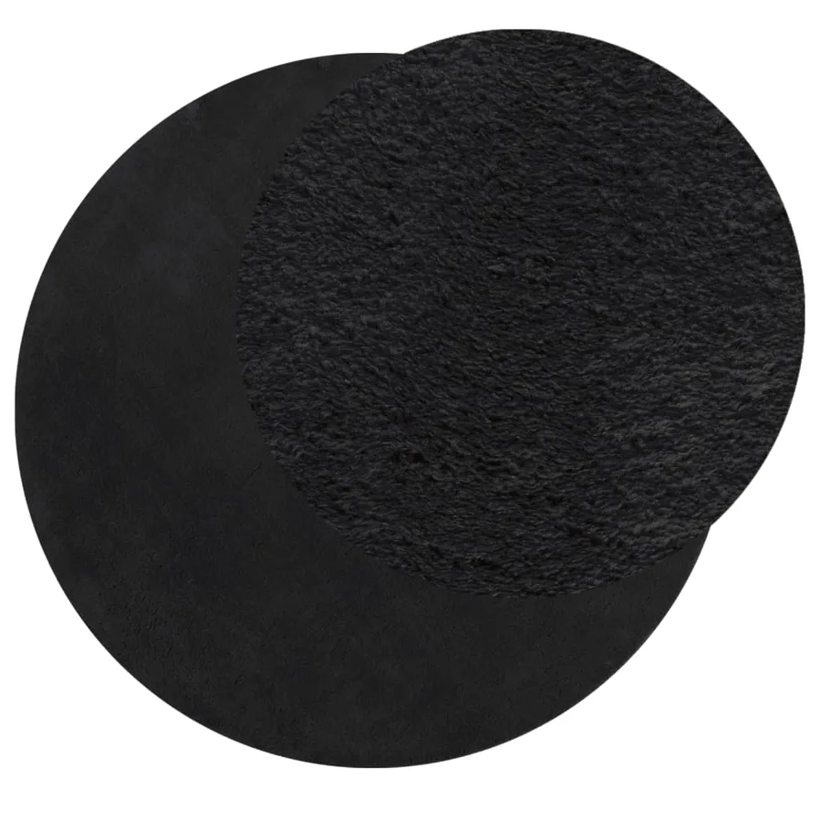 Tapis HUARTE à poils courts doux et lavable noir Ø 160 cm - 3