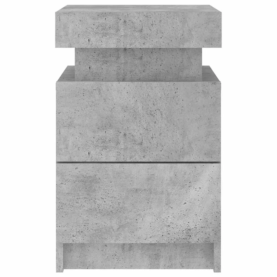 Table de chevet avec lumières LED gris béton 35x39x55 cm - 7
