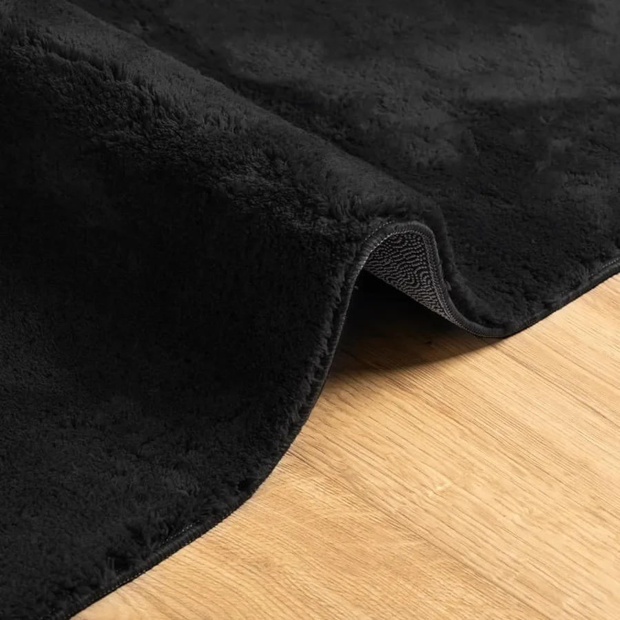 Tapis HUARTE à poils courts doux et lavable noir 100x200 cm - 6