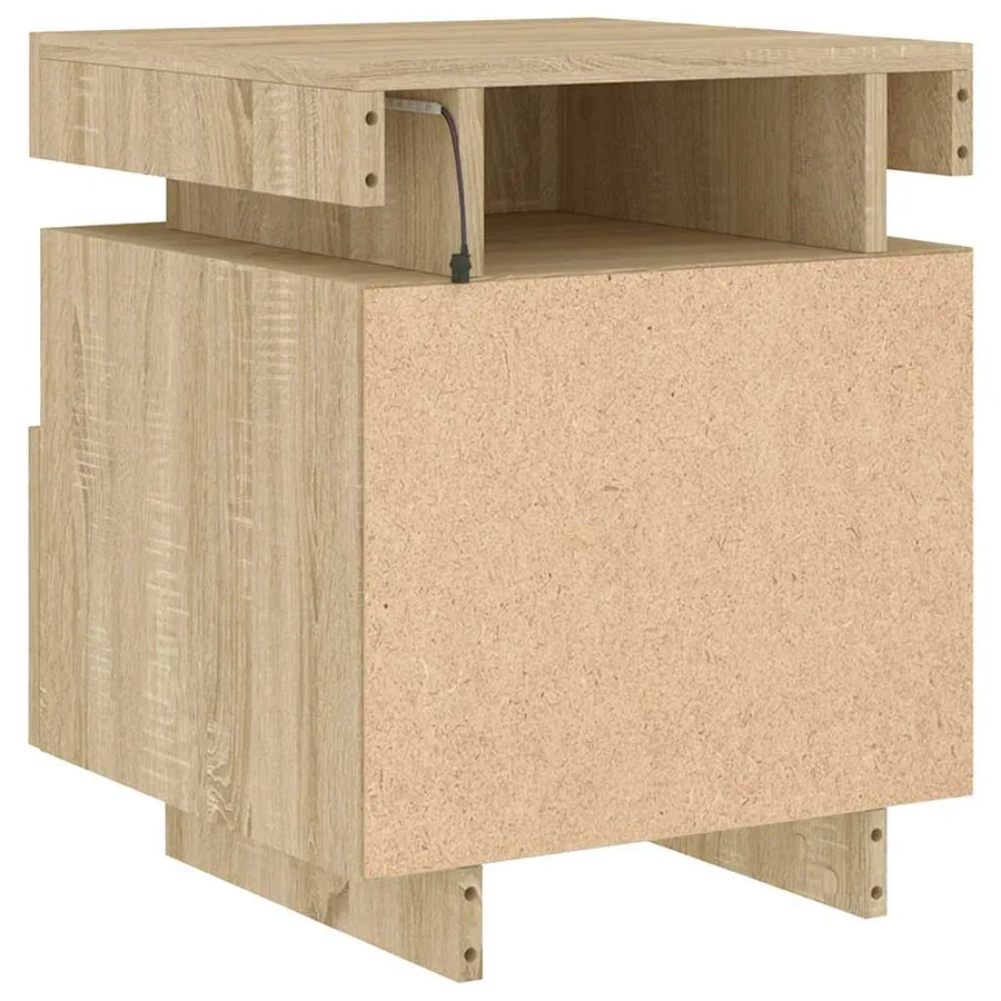 Armoire de chevet avec lumières LED chêne sonoma 40x39x48,5 cm - 7