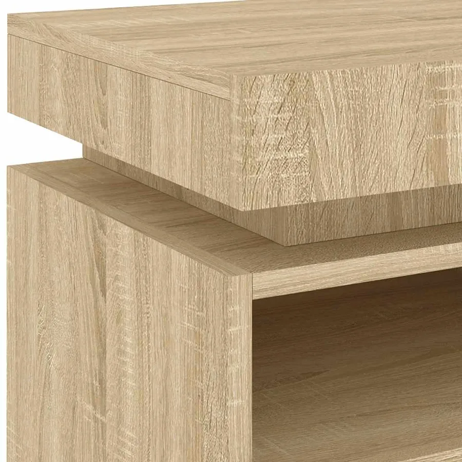 Armoire de chevet avec lumières LED chêne sonoma 40x39x48,5 cm - 9