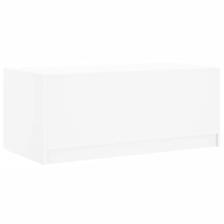 Table basse avec portes en verre blanc 102x50x42 cm - 8