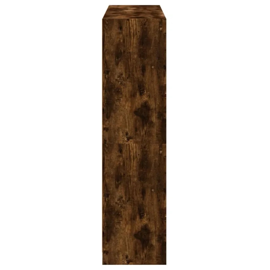 Bibliothèque avec portes chêne fumé 136x37x142 cm - 8