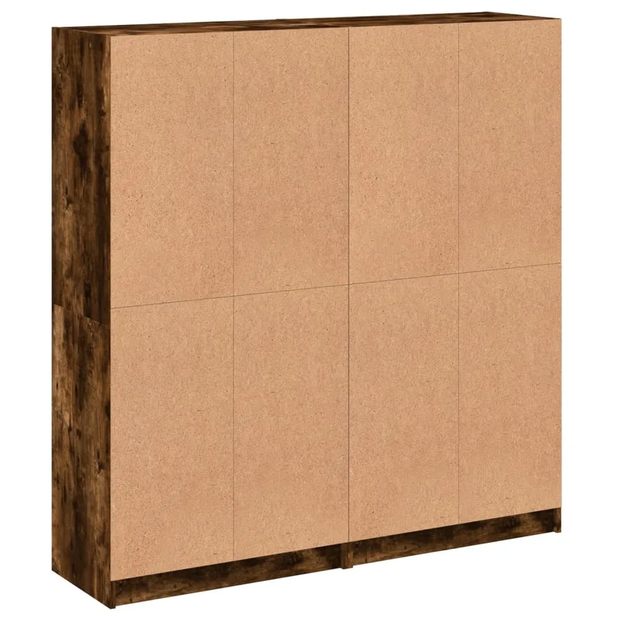 Bibliothèque avec portes chêne fumé 136x37x142 cm - 9