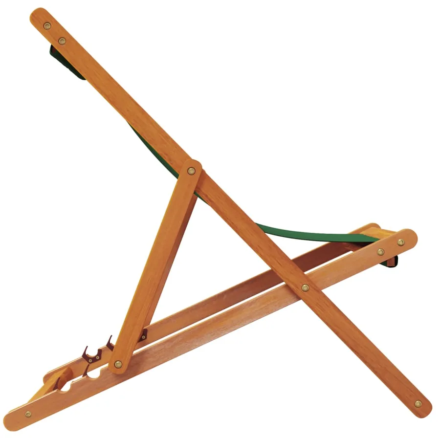 Chaises de plage pliables lot de 2 vert tissu - 5