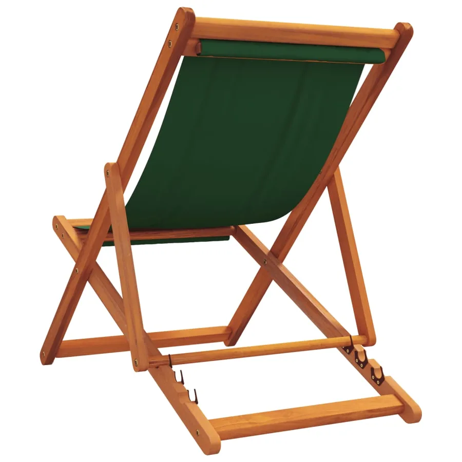 Chaises de plage pliables lot de 2 vert tissu - 6