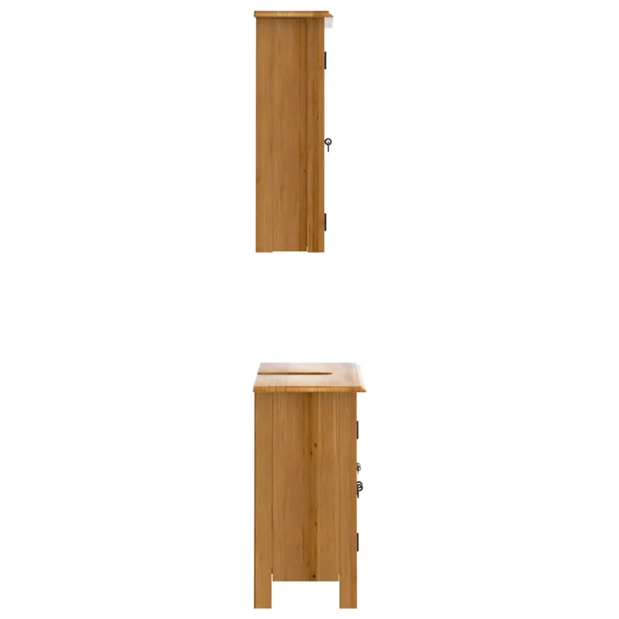 Ensemble de meubles de salle de bain 2 pcs bois de pin massif - 6