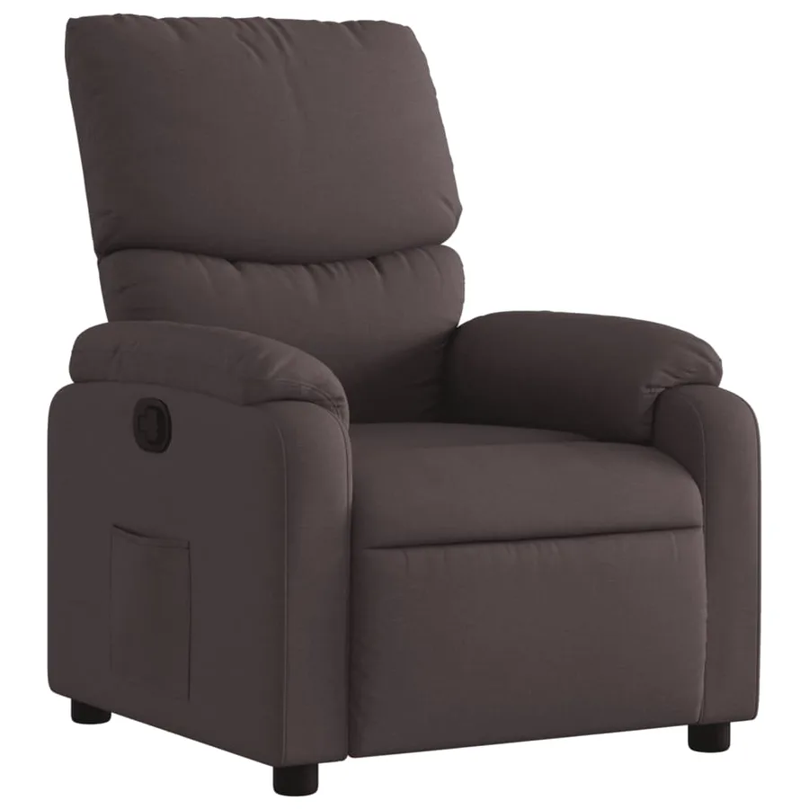 Fauteuil inclinable Marron foncé Tissu - 2