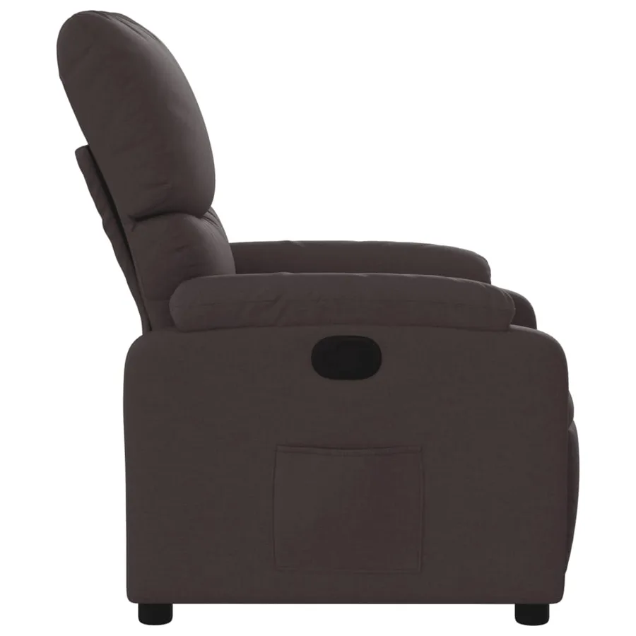 Fauteuil inclinable Marron foncé Tissu - 4
