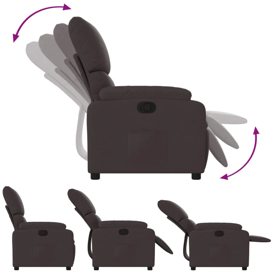 Fauteuil inclinable Marron foncé Tissu - 6