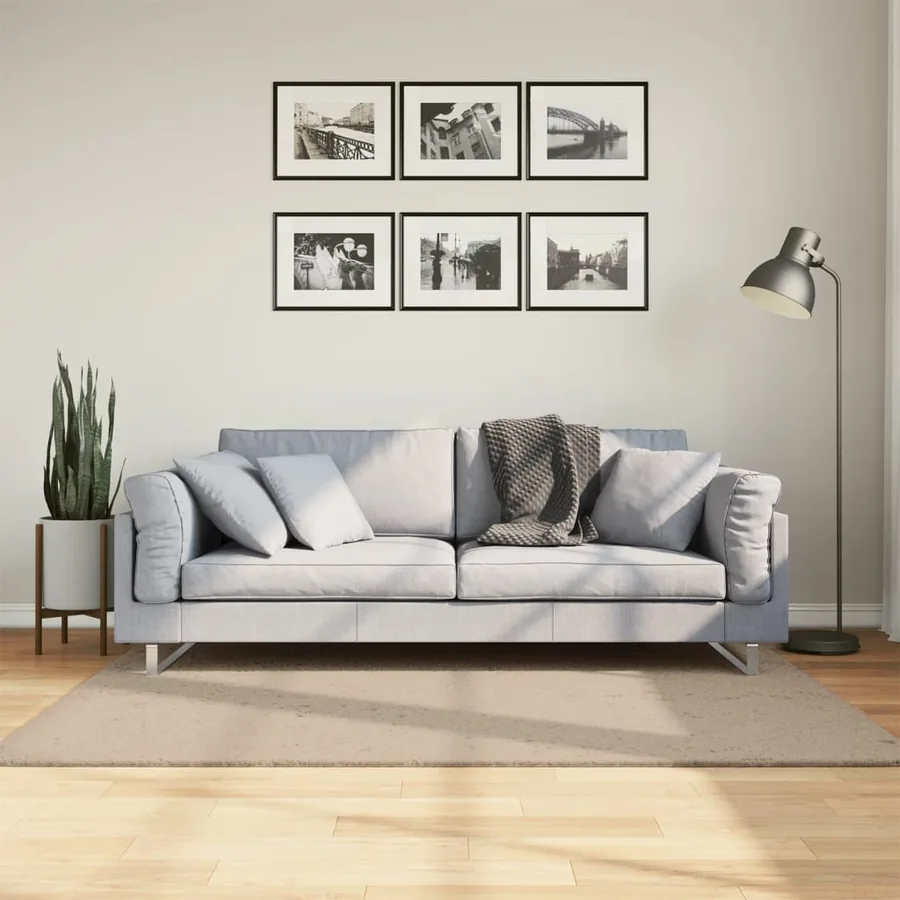 Tapis HUARTE à poils courts doux et lavable sable 120x170 cm