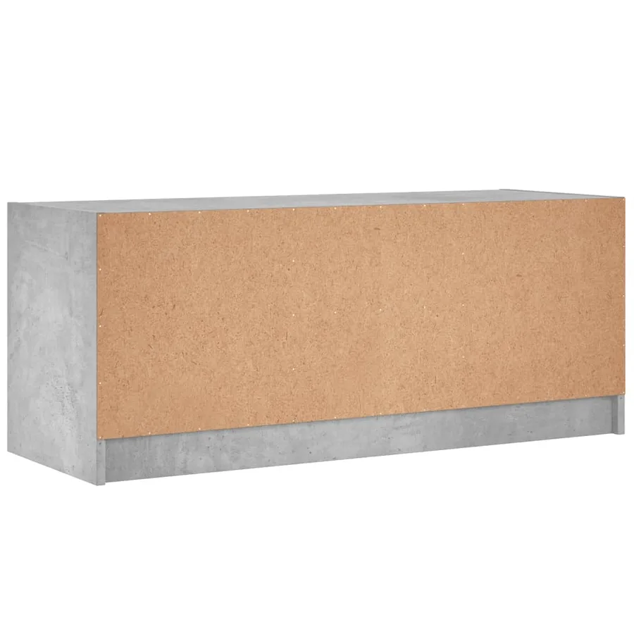 Meuble TV avec portes en verre gris béton 102x37x42 cm - 8