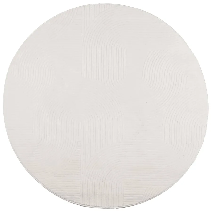 Tapis IZA poils courts style scandinave crème Ø 160 cm - 2