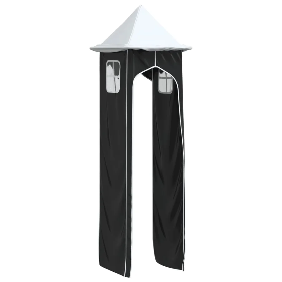 Rideaux pour lit mezzanine avec tour blanc et noir polyester - 17