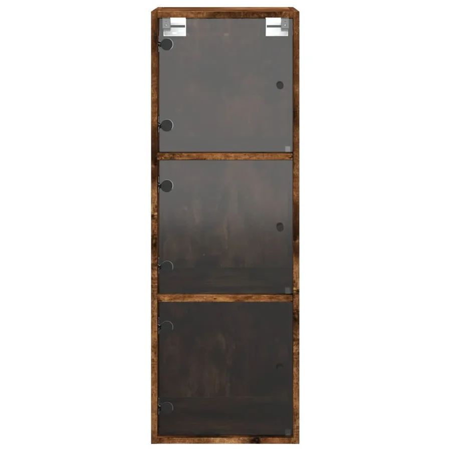 Armoire murale avec portes en verre chêne fumé 35x37x100 cm - 6
