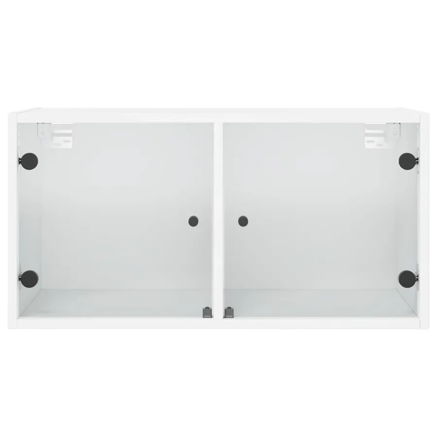 Armoires murales avec portes en verre 2 pcs blanc 68,5x37x35 cm - 7