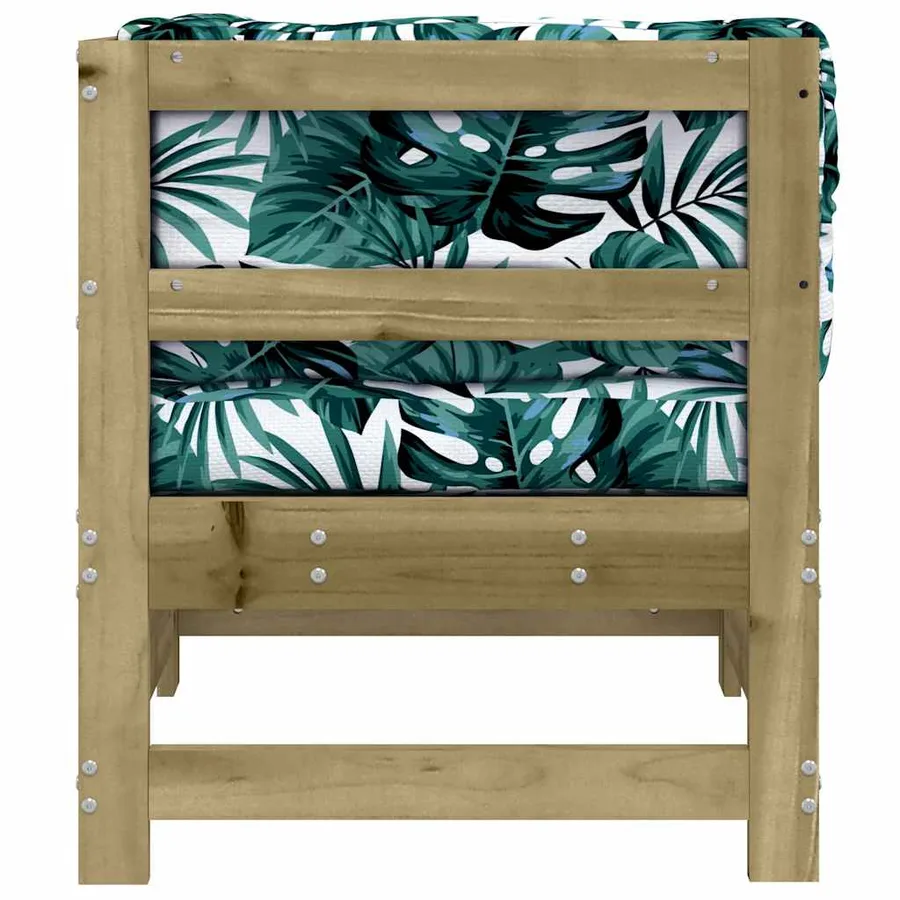 Canapé d'angle avec coussins bois de pin imprégné - 6