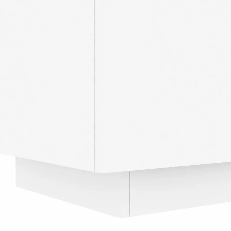 Armoires de chevet et lumières LED 2pcs blanc bois d'ingénierie - 12