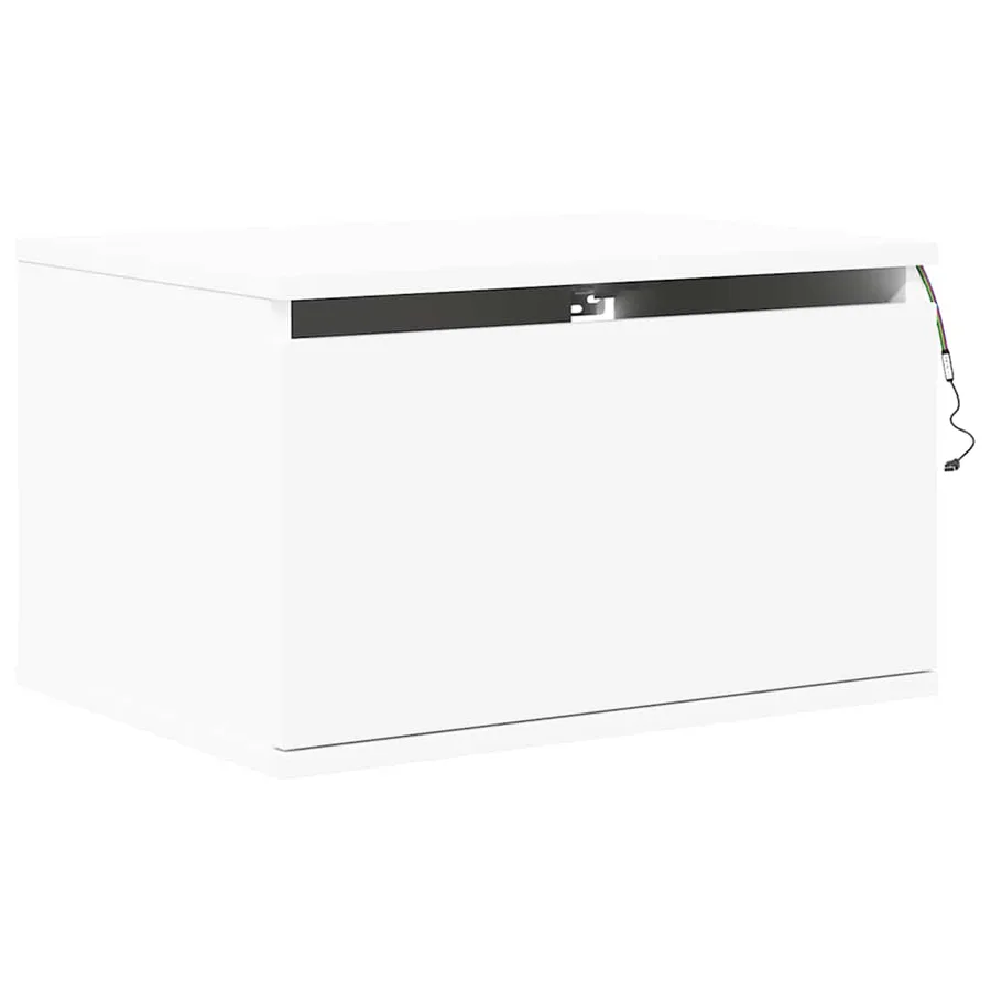 Table de chevet murale avec lumières LED blanc - 3