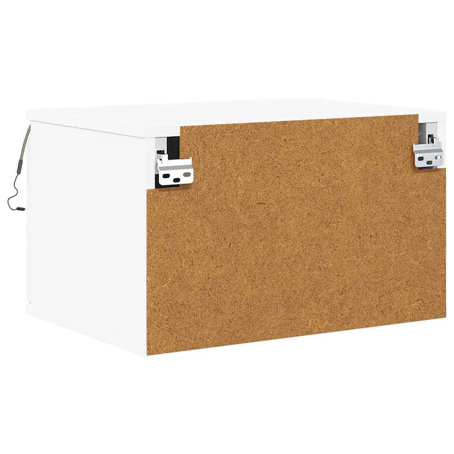 Table de chevet murale avec lumières LED blanc - 9