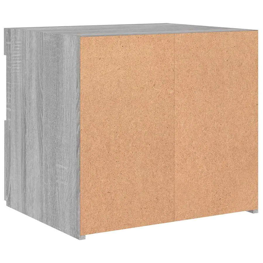 Tables de chevet avec lumières LED 2 pcs sonoma gris 50x40x45cm - 11