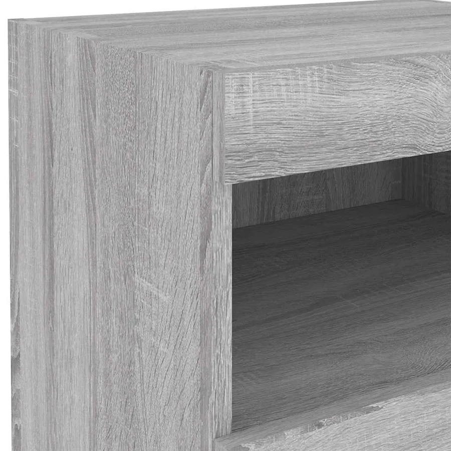 Tables de chevet avec lumières LED 2 pcs sonoma gris 50x40x45cm - 12