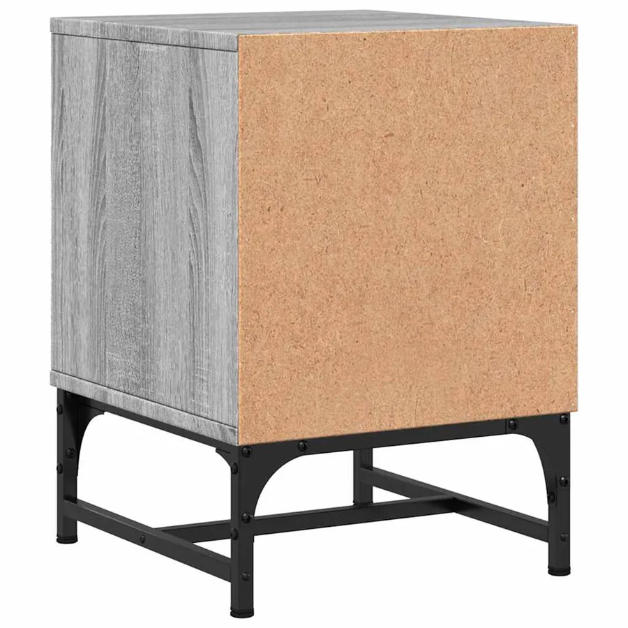 Table de chevet avec porte en verre sonoma gris 35x37x50 cm - 8