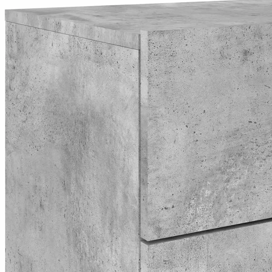 Table de chevet murale avec lumières LED gris béton - 10