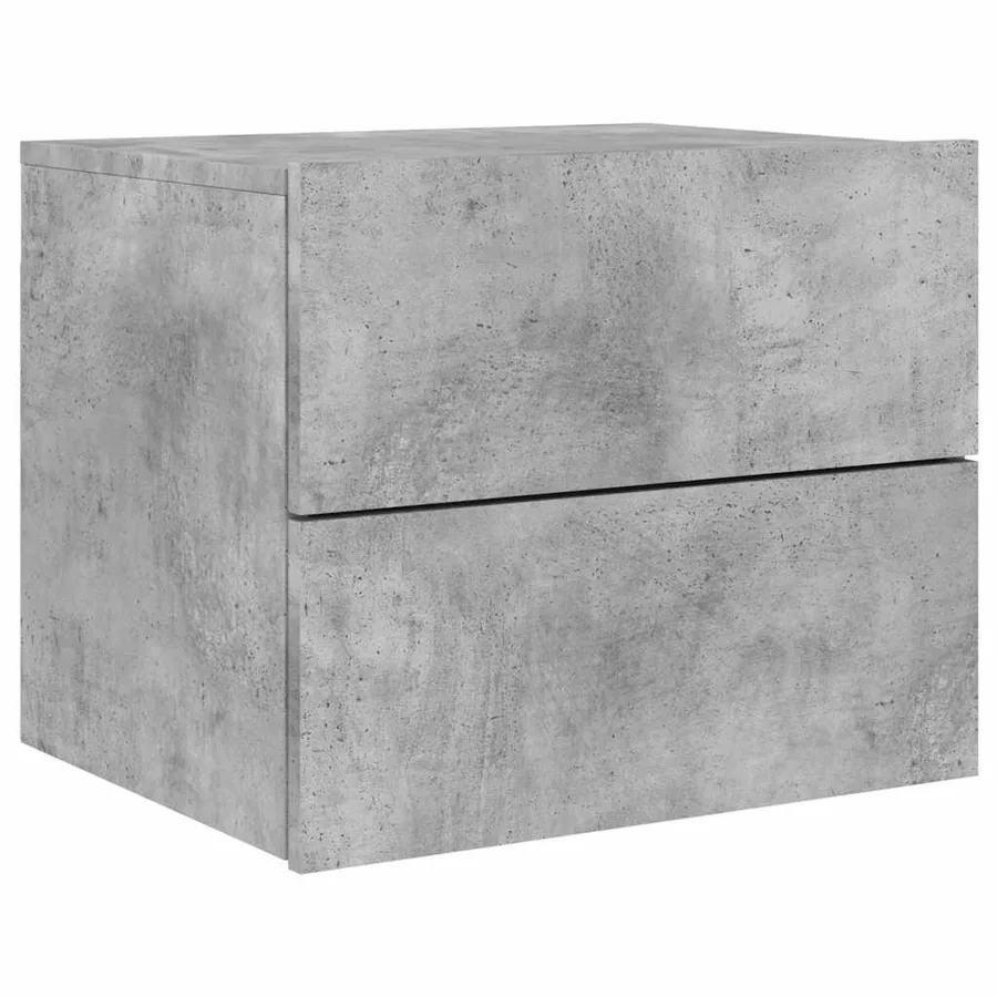 Table de chevet murale avec lumières LED gris béton - 3