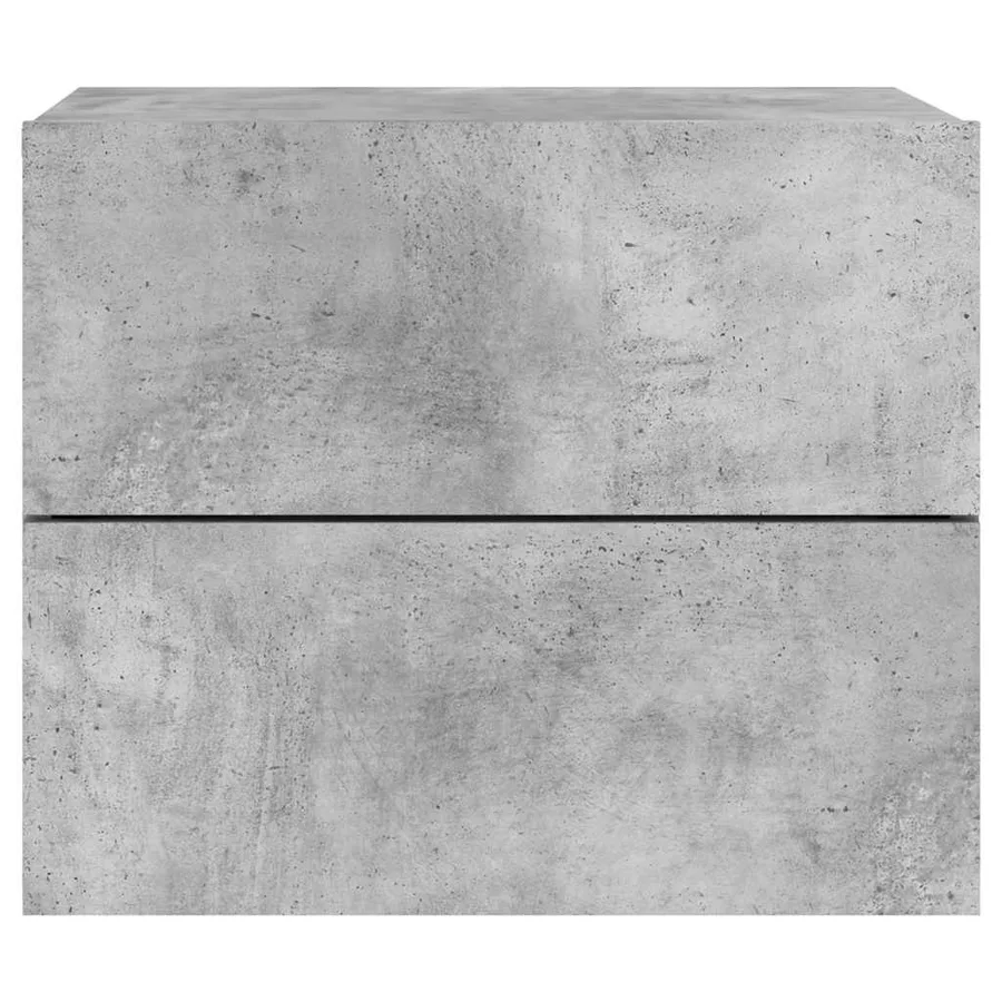 Table de chevet murale avec lumières LED gris béton - 7