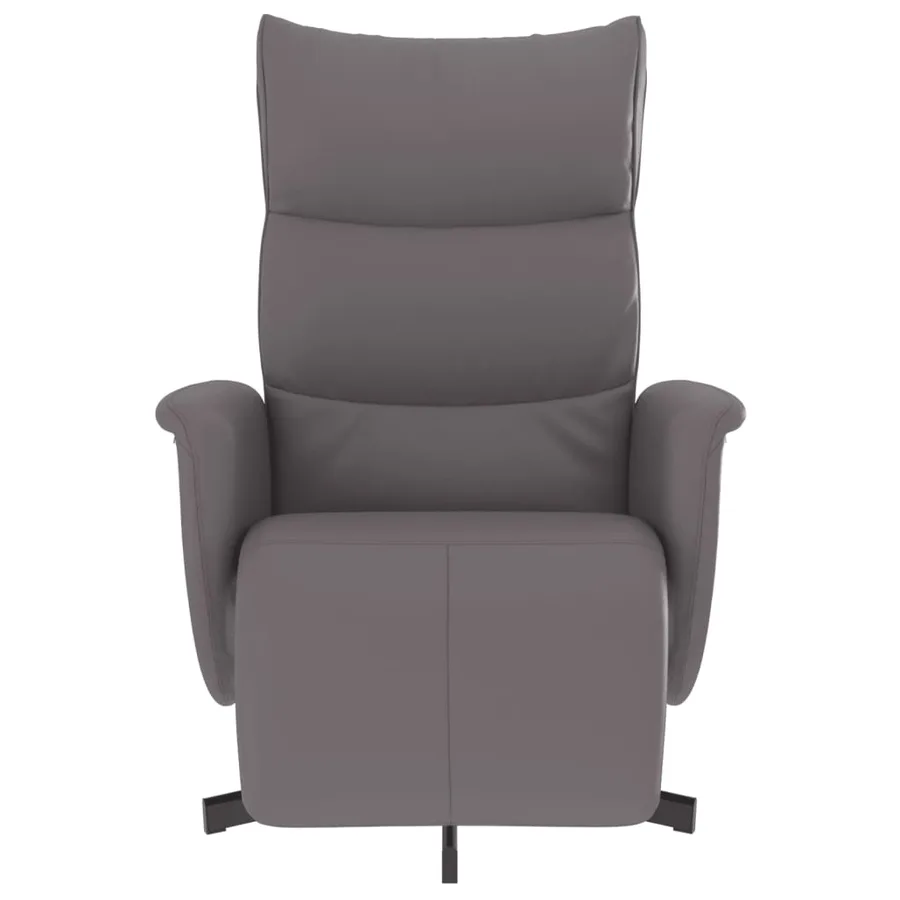 Fauteuil inclinable avec repose-pieds gris similicuir - 3