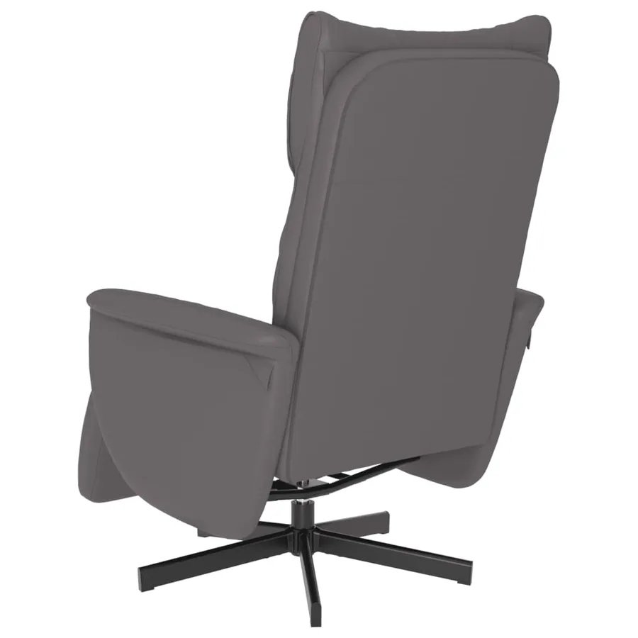 Fauteuil inclinable avec repose-pieds gris similicuir - 5
