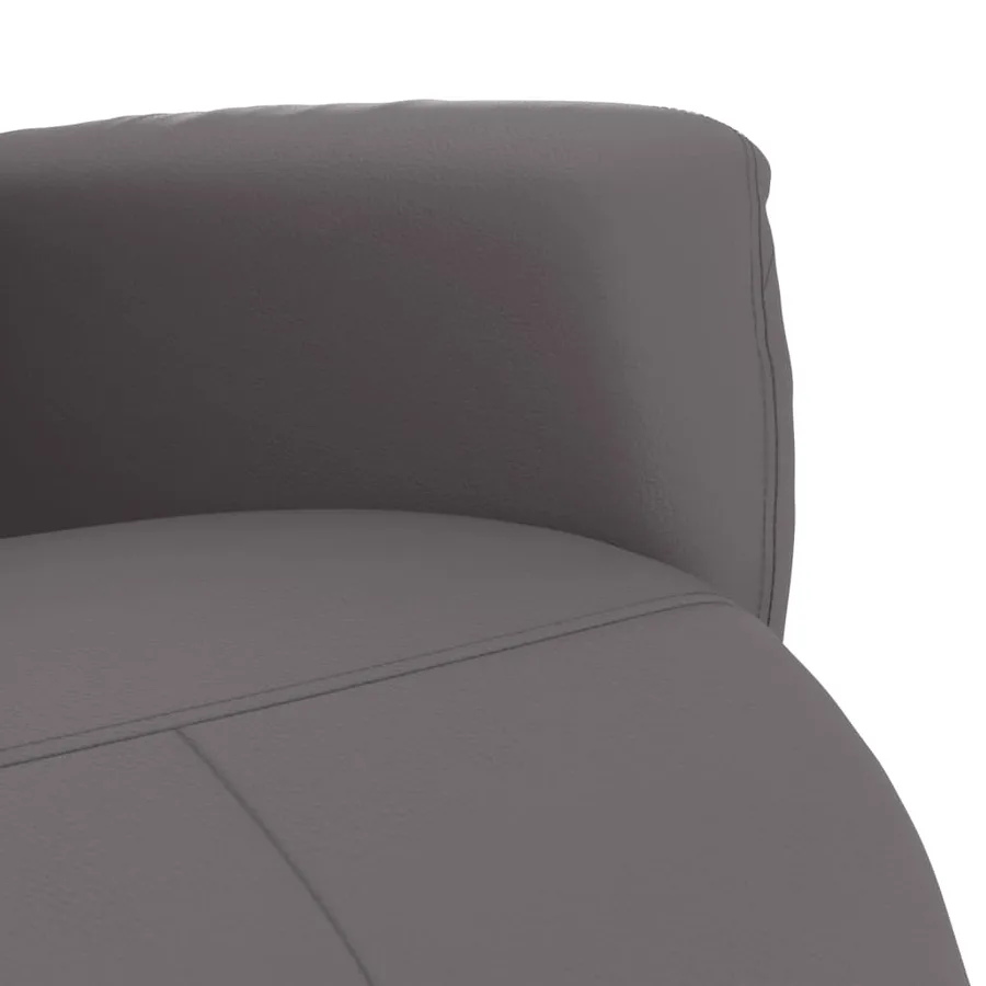 Fauteuil inclinable avec repose-pieds gris similicuir - 7