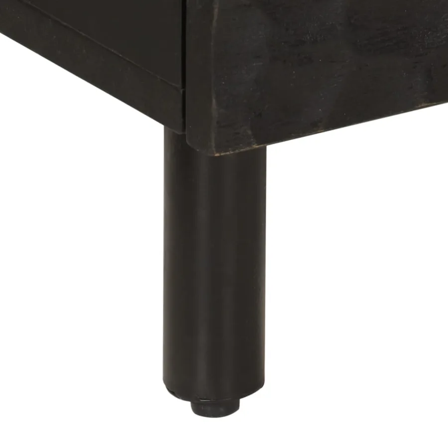 Tables de chevet 2 pcs noir 40x33x46 cm bois de manguier solide - 10