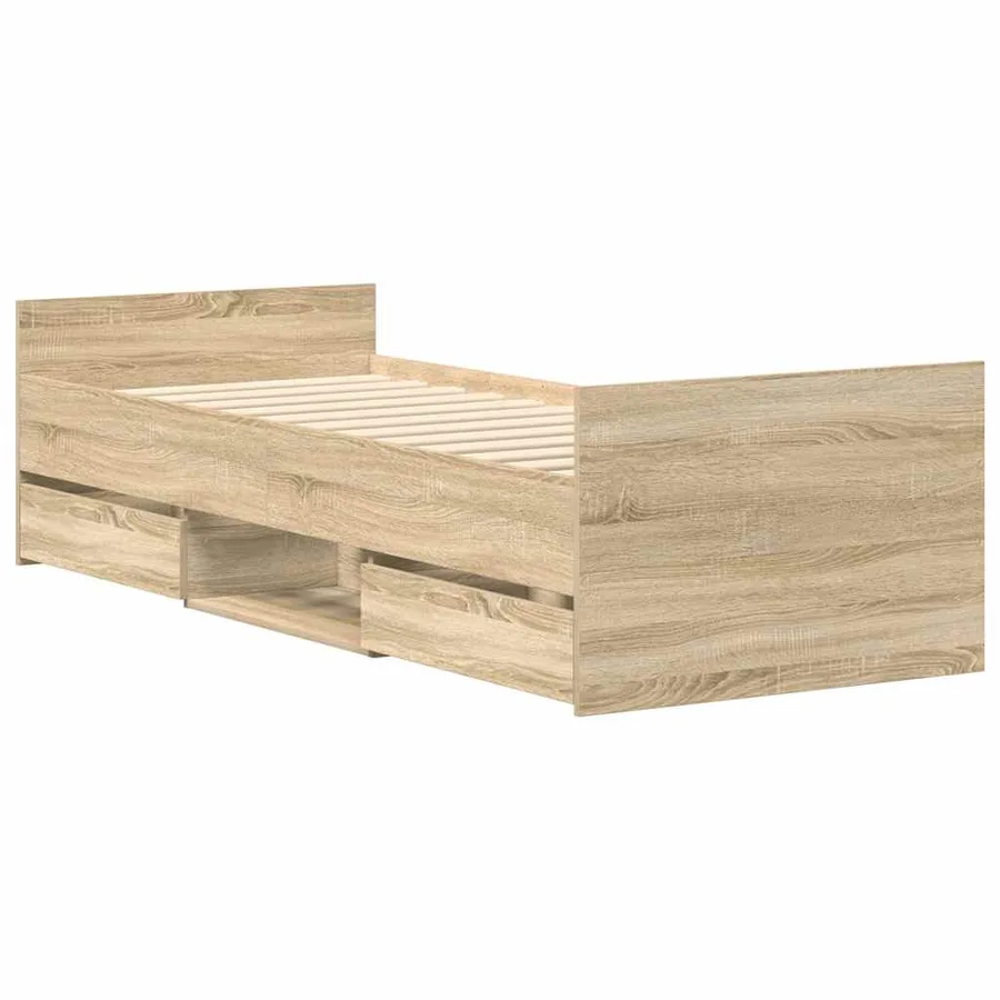 Cadre de lit sans matelas chêne sonoma 90x190 cm - 3