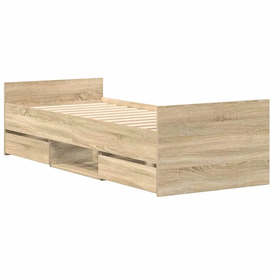 Cadre de lit sans matelas chêne sonoma 90x190 cm - 8