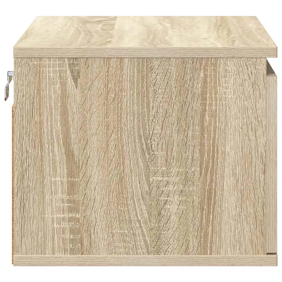 Table de chevet murale avec lumières LED chêne sonoma - 8